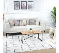 Surya Boden Tapis géométrique scandinave pour Salon, Salle à Manger, Cuisine - Neutre, aztèque Abstrait - Style bohème - Facile d'entretien - Grand Tapis de 200 x 275 cm - Anthracite, crème