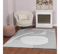 Surya Livabliss Agen Tapis Abstrait pour Salon, Salle à Manger, Salon, Cuisine, Chambre à Coucher - Tapis Moderne en marbre - Doux et Luxueux et Facile d'entretien - Blanc et Gris - 160 x 213 cm