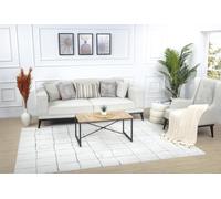 Surya Livabliss Boden Tapis géométrique scandinave pour Salon, Salle à Manger, Cuisine - Neutre à Motifs Abstraits, Style bohème, Facile d'entretien, 160 x 213 cm, Orange, Marron et crème