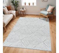 Surya Livabliss Kapan - Tapis à Poils Longs Moderne et Doux pour Chambre à Coucher - Style bohème Neutre - en Peluche épaisse - Facile d'entretien - 160 x 213 cm - Crème et Gris Clair