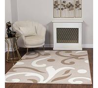 Surya Marseille Tapis de couloir, moderne, design abstrait, aspect marbre, pour salle à manger, chambre à coucher, salon - Grand tapis doux en marbre - 80 x 150 cm - Blanc, gris, vert