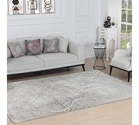 Surya Meknes Tapis vintage - Tapis de salon, salle à manger, couloir, salon - Tapis bohème, style oriental, tapis à poils courts - Beige clair - 160 x 213 cm