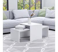 Susany Ensemble de Tables Basses de Salon Table d'appoint Table Gigogne Blanc 100x48x40 cm Aggloméré