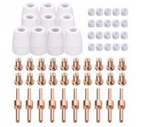 SUSEMSE PT31 Lot de 60 buses de découpe plasma + électrodes + anneaux torsadés + capuchons en céramique Accessoires pour coupe-plasma PT31 CUT
