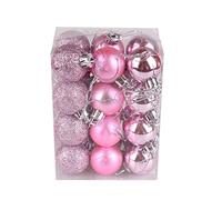 Susenstone Boule de Noel Decoration Noel Sapin 24pcs, Grosse Boules de Noel Sapin Plastique avec Cordon, Deco Noel Décorations Noel Interieur Maison Noël pour Sapin Couronne Guirlande Noel