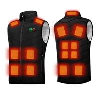 Susenstone Gilet Chauffant Homme et Femme Doudoune électrique Chargement USB Veste Chauffante Sans Manche Vêtements Chauffant Lavable Léger Thermique Manteau Veste avec 15 zones de chauffage