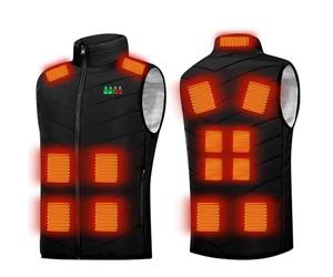 Susenstone Gilet Chauffant Homme et Femme Doudoune électrique Chargement USB Veste Chauffante Sans Manche Vêtements Chauffant Lavable Léger Thermique Manteau Veste avec 15 zones de chauffage