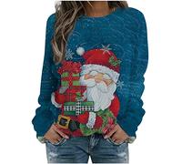 Susenstone Pull à Capuche de Noël pour Femme - Moche et Mignon en Coton - Renne Drôle - Xmas Tops Chic Pas Cher