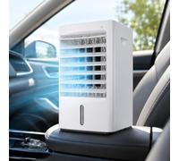 Sushangmao Refroidisseur d'air Portable 12 V/24 V, Climatiseur Portable 4 en 1 pour Voiture avec Réservoir d'eau De 4 L, 3 Vitesses, Télécommande, Minuterie 7,5 H, pour Camion, Camping-Car 24V