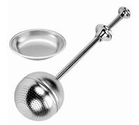 susiodeu Boule à thé en acier inoxydable avec plateau et passoire pour thé en vrac, pour une tasse, boule à thé Oxo