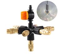 Suspendu avec Valve 4/5/6/7 voies buse de brumisation en laiton Kit d'arrosage de refroidissement par atomisation réglable Kit d'arrosage pour parterre de fleurs de jardin 6-way