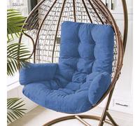 Suspendu Hamac Chaise Coussins, Coussin Fauteuil Suspendu Exterieur, Chaise D'oeuf Suspendu Coussin de Rechange, Lavable Coussin de Chaise Suspendue(Bleu)