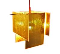 Suspension 24 Karat Blau 4 shades made of gold leaf and acrylic glass