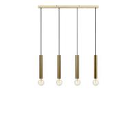Suspension 4 lampes laiton culot E27 cordon textile noir - Markslöjd - Sencillo