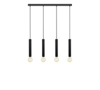 Suspension 4 lampes noire culot E27 40W cordon textile noir - Markslöjd - Sencillo