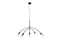 Suspension 5 bras E27 40W en métal noir design Joakim Thedin - Markslöjd - Crux