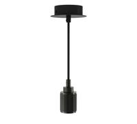 Suspension à douille en aluminium noire pour ampoule à culot E27 - XANLITE - Vintage - Ø 47 x 56.5 mm - 60 W
