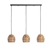 Suspension Abruzzo Boho papier tressé brun 3xE27 172cm