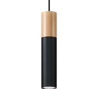 Suspension Acier Bois Naturel/Noir GU10 1 Pablo