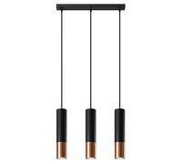 Sollux Lighting Suspension Loopez SL.0948 – 3x40 W noir-cuivre, 3 flammes