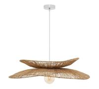 Atmosphera - Suspension Alara en Jute Tressé Beige D. 69,5 cm, Hauteur Réglable - Luminaire Style Bohème Pour Salon, Salle à Manger, Chambre