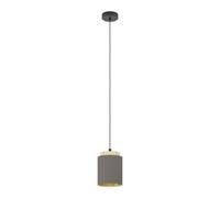 Suspension ALBARIZA E27 1X40W en acier et bois noir et marron D160mm