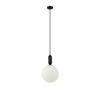 Suspension Aldeva Italux noire boule verre blanc E27