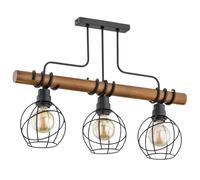 Suspension Alfa Fibia Drato bois foncé noir 3xE27 IP20