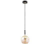 Suspension Alfa Prada noire dorée globe verre E27 Ø15cm