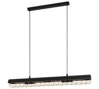 Suspension ALFONSINE E27 4X40W en acier et aluminium noir et laiton 1160x120x1100mm