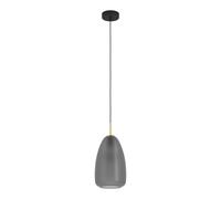 Suspension ALOBRASE E27 1X40W en acier noir et laiton brossé D200mm