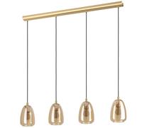 Suspension ALOBRASE E27 4X40W en acier laiton brossé 1080x150x1100mm