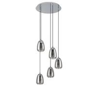 Suspension ALOBRASE E27 5X40W en acier chrome D540mm