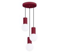 Sollux lighting Suspension Halo 3 lumières - Rouge