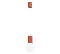 Suspension HALO rouge ocre verre, boule G9 Sollux Ø12