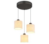 Suspension, applique, plafonnier, LED, noir, chrome, lin, crème, H 180 cm