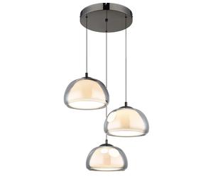 Suspension, applique, plafonnier, métal chromé, LED à intensité variable, H 150 cm