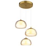 Suspension, applique, plafonnier, verre ambré doré, intensité variable, style moderne, H 150 cm