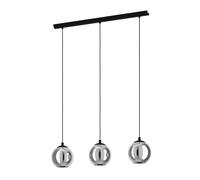 Suspension ARISCANI E27 3X40W en acier noir 765x165x1100mm