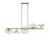 Suspension Art déco laiton/verre 5xG9 Maytoni Miracle
