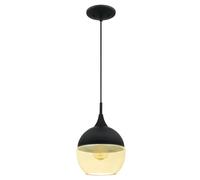 Suspension Art Déco Noir et Ambre 1 Ampoule Westinghouse