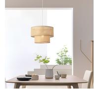 Suspension Ascot E27 Ø 30 cm blanc aspect rotin