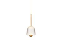 Suspension Asteea 1 en Laiton Satin/cannelure Transparent