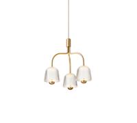 Suspension Asteea 3 en Laiton Satin/cannelure Transparent