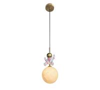 Suspension Astronaute blanc/or E27 60W enfant Milagro