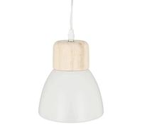 Atmosphera - Suspension Desy blanche - métal et bois D15 cm