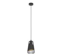 Suspension AUSTELL E27 1X60W en acier noir D165mm