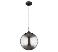 Suspension avec boule de verre lampe de table à manger lumière de salon suspension boule de verre fumé, contrôle par application dimmable, Smart RGB LED 8,5W 806Lm, DxH 25x120cm