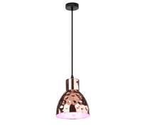 Suspension avec télécommande, dimmable, lampe salle à manger, aspect finition marteau, suspension or rose, métal rétro, LED RGB 8,5W 806Lm blanc chaud, DxH 15x100 cm