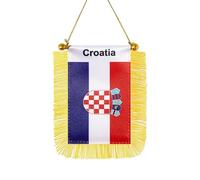Suspension avec ventouses pour l'intérieur et l'extérieur, maison, jardin, événements - Drapeau décoratif en polyester universel pour salon, couloir, salle de bain (rouge, 8 x 12,5 cm)